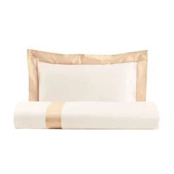 Viadurini Textile Bettbezüge-Einzel- und eineinhalbquadratisches Bettbezug-Set aus 100 % Baumwolle und 10 % Baumwollsatin - Detail