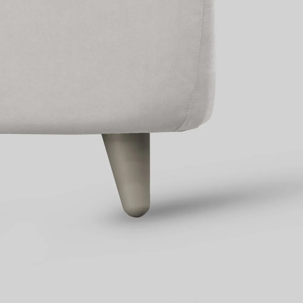 Viadurini Night Design Polsterbetten-Einzelbett mit gepolstertem Kopfteil und Füßen, hergestellt in Italien – Aaron