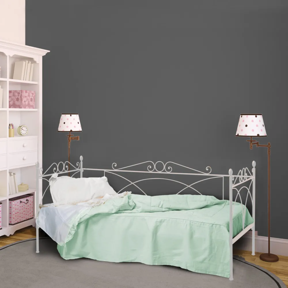 Viadurini Night Design Einzelbetten Aus Schmiedeeisen-Einzelbett mit koordinierter Eisenstruktur, hergestellt in Italien – Lillo