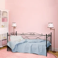 Viadurini Night Design Einzelbetten Aus Schmiedeeisen-Einzelbett mit koordinierter Eisenstruktur, hergestellt in Italien – Lillo