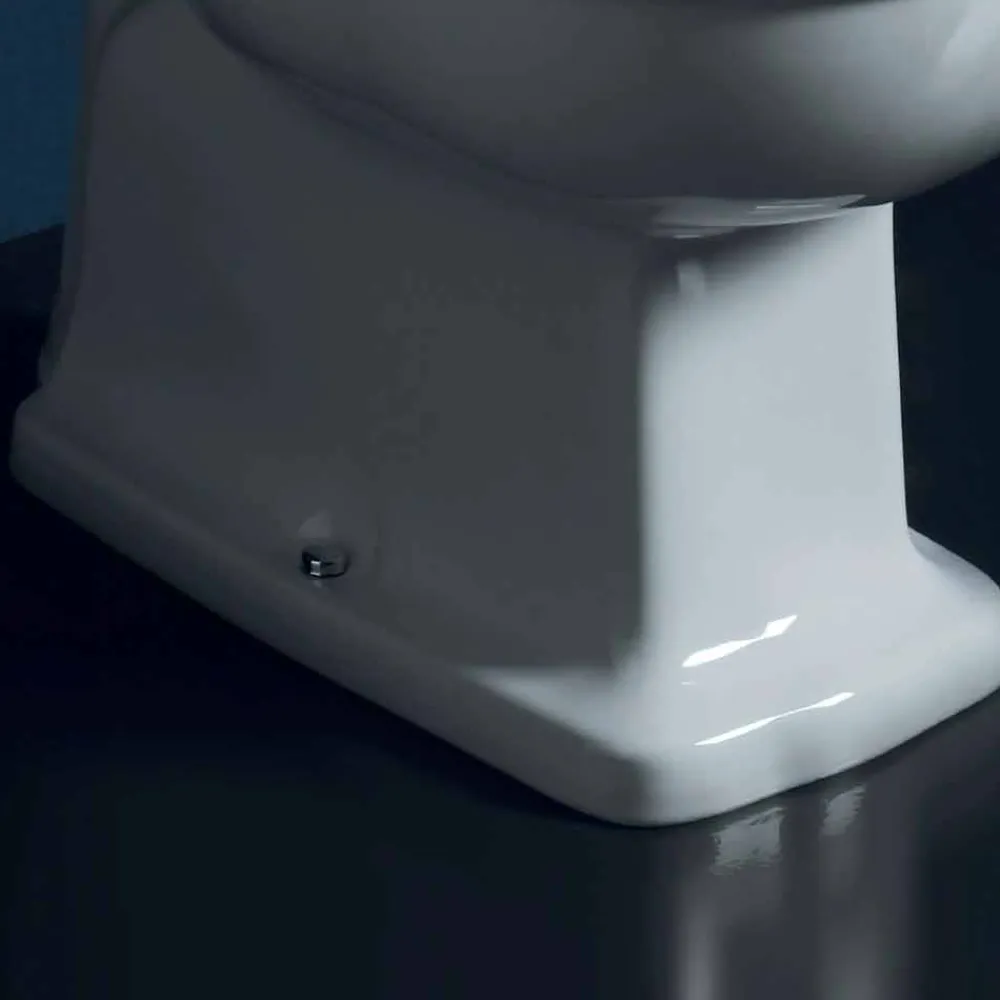 Viadurini Bathroom Wc-Einzelblock-Toilettenschüssel aus weißer Keramik Style 72x36cm, Italy