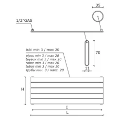 Viadurini Radiators Heizkörper Hydraulisch-Einzelner hydraulischer Heizkörper aus schwarzem Kohlenstoffstahl Made in Italy - Ciro