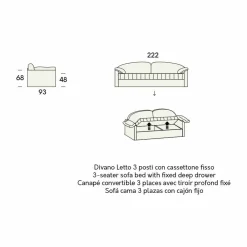 Viadurini Italian Sofas Moderne Schlafsofas-Einzelschlafsofa mit Behälter aus Stoff Made in Italy - Kayla