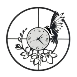 Viadurini Time Design Wanduhren-Eisenuhr mit Kolibri-Dekoration, hergestellt in Italien – Jungfrau