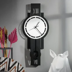 Viadurini Time Design Wanduhren-Eisen-Wanduhr mit Pendel, hergestellt in Italien – Klang