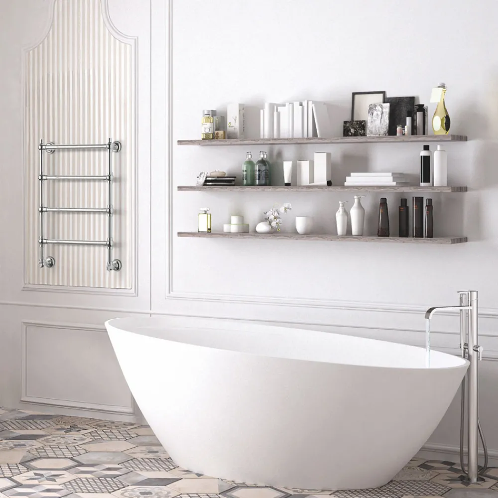 Scirocco H Handtuchheizkörper Elektrisch-Elektrischer Handtuchwärmer für Badezimmer aus verchromtem Messing Made in Italy - Caterina