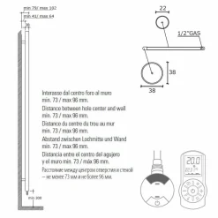 Viadurini Radiators Handtuchheizkörper Elektrisch-Elektrischer Handtuchwärmer für das vertikale Badezimmerdesign aus Stahl 300 W - Italo
