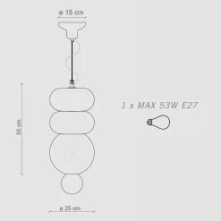 Ferroluce Moderne Pendelleuchten-3-Elemente-Lampe aus Keramik in verschiedenen Formen, hergestellt in Italien – Bumbum