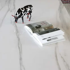 Viadurini Living Esstische-Elliptischer Esstisch aus Keramik und Aluminium – Yamir