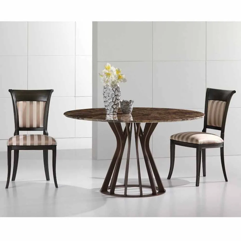 Viadurini Living Esstische Nach Mass|Esstische-Emperador Marmortisch mit Bronze Metall Caesar Basis