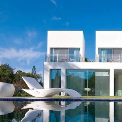 Myyour Sonnenliegen-Entwerfen Sie Chaise Longue Garden Lounger aus weißem Kunststoff - Zoe von Mayyour