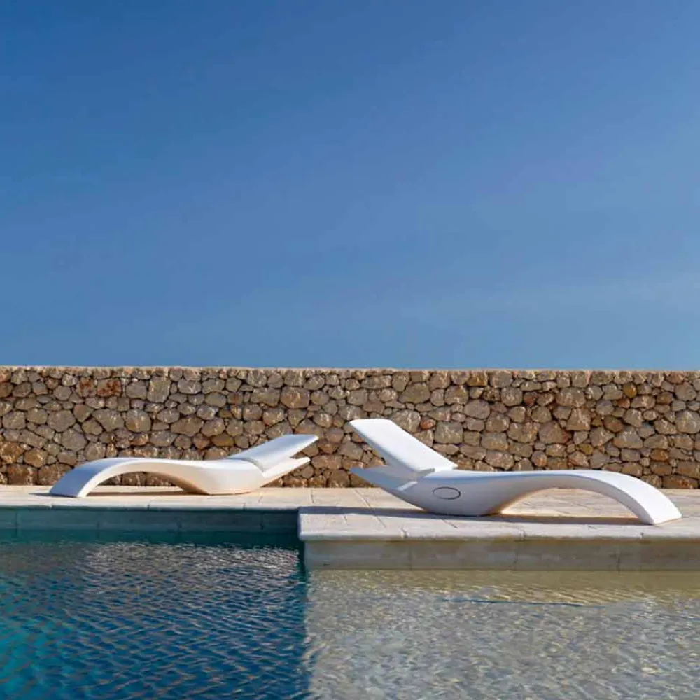 Myyour Sonnenliegen-Entwerfen Sie Chaise Longue Garden Lounger aus weißem Kunststoff - Zoe von Mayyour
