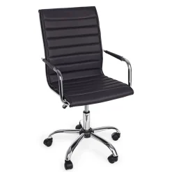 Viadurini Living Bürosessel-Ergonomischer Bürosessel mit Armlehnen aus Stahl und Kunstleder - Mantica