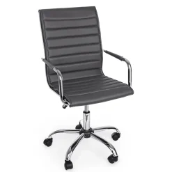 Viadurini Living Bürosessel-Ergonomischer Bürosessel mit Armlehnen aus Stahl und Kunstleder - Mantica