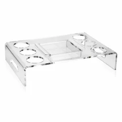 Viadurini Decor Küchenzubehör-Erhöhtes Tablett aus transparentem Plexiglas 6 oder 8 Kaffee Design 2 Stück - Cracco