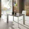 Viadurini Living Ausziehbare Esstische-Erweiterbarer Tisch mit Zeno taupe lackiertem Hartglas