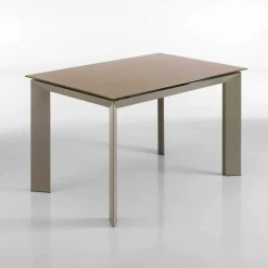 Viadurini Living Ausziehbare Esstische-Erweiterbarer Tisch mit Zeno taupe lackiertem Hartglas