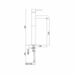 Viadurini Taps Waschbeckenarmaturen-Erweiterter Waschtischmischer aus Messing ohne Abfluss Made in Italy - Ermia