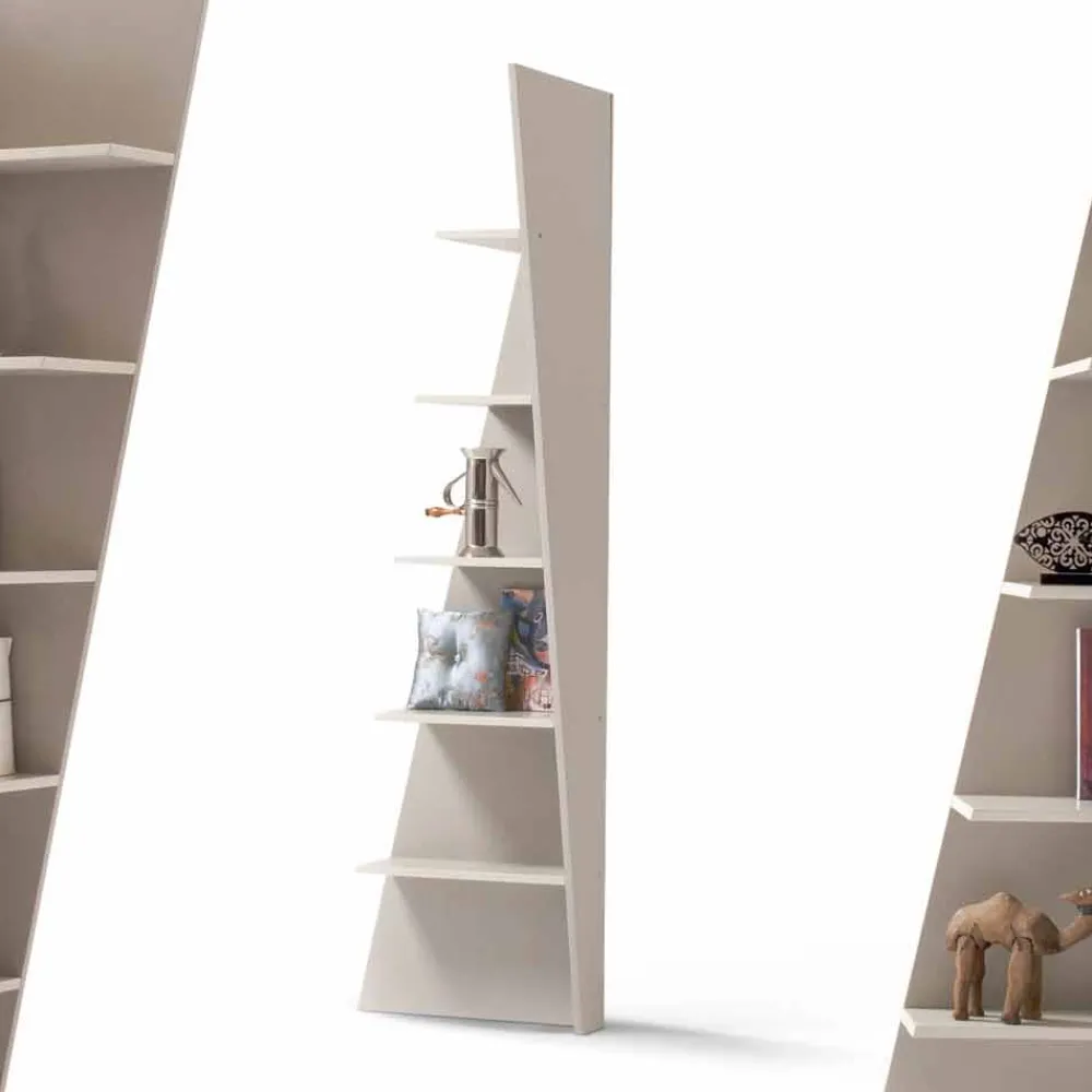 Viadurini Living Moderne Design Bücherregale-Esquina lackiertes MDF-Design-Eck-Bücherregal, hergestellt in Italien