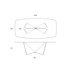 Viadurini Living Esstische-Esstisch aus 3 mm starker Keramik und Metallbasis, hergestellt in Italien – Pfingstrose