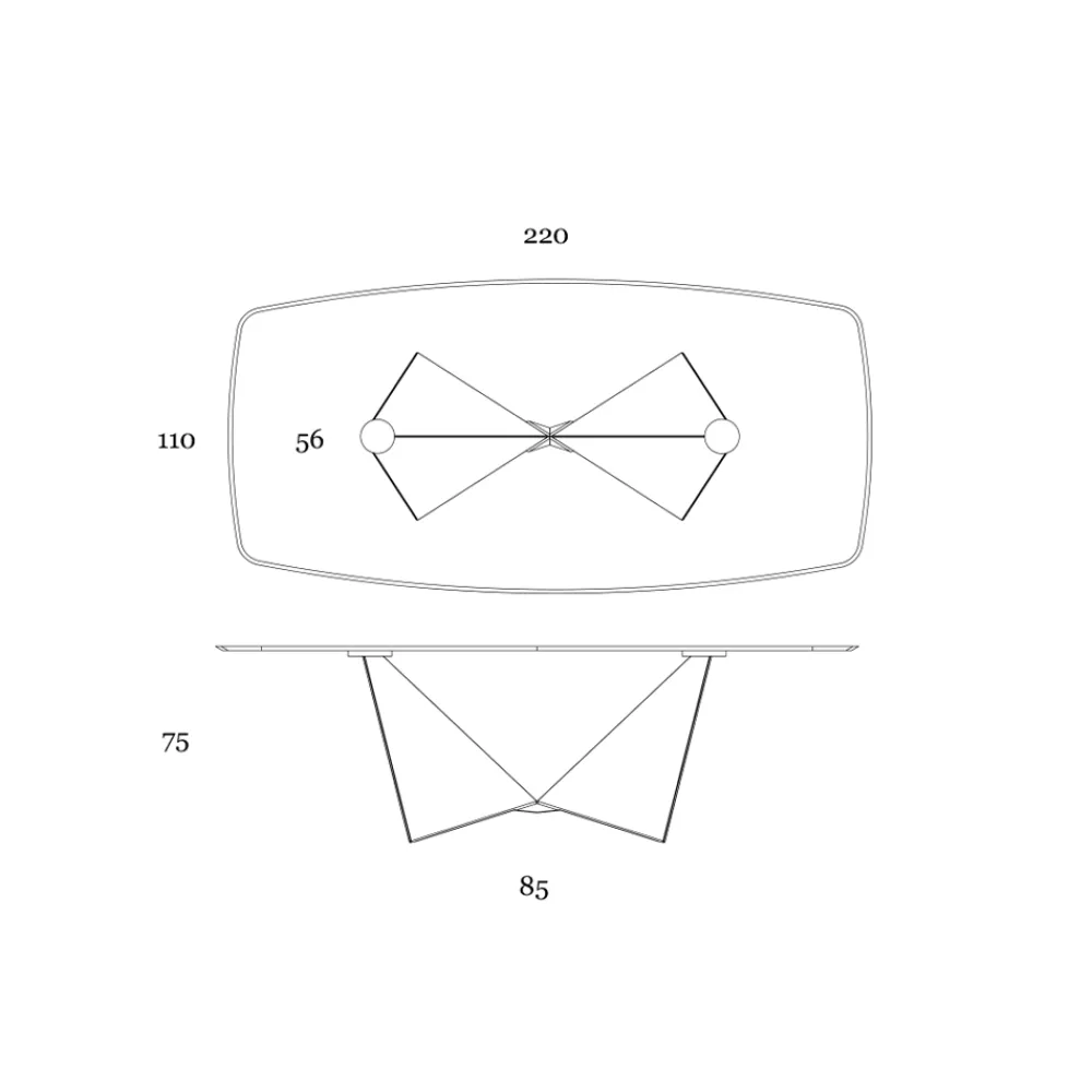Viadurini Living Esstische-Esstisch aus 3 mm starker Keramik und Metallbasis, hergestellt in Italien – Pfingstrose