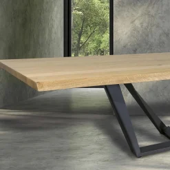 Viadurini Living Esstische Nach Mass|Esstische-Esstisch aus Eichenholz und eisengrauem Metall Made in Italy - Patty