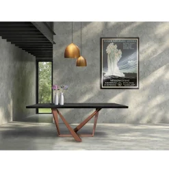 Viadurini Living Esstische Nach Mass|Esstische-Esstisch aus Eichenholz und kupferfarbenem Nuvolato-Metall Made in Italy - Patty