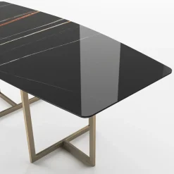 Viadurini Living Esstische-Esstisch aus Feinsteinzeug und Metall Made in Italy - Emilio