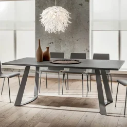 Viadurini Living Esstische-Esstisch aus Fenix und Metall Made in Italy, Luxus - Pinocchio