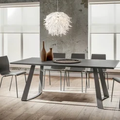 Viadurini Living Esstische-Esstisch aus Fenix und Metall Made in Italy, Luxus - Pinocchio