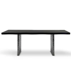 Viadurini Living Esstische-Esstisch aus Furnier und gehämmertem Stahl, hergestellt in Italien – Strappo