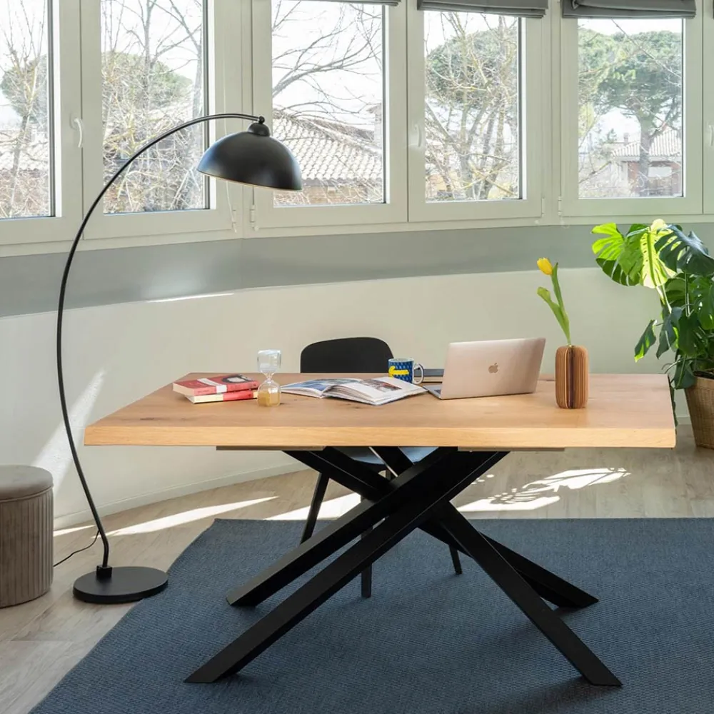 Viadurini Living Esstische-Esstisch aus furniertem Holz und Metall Made in Italy - Persico