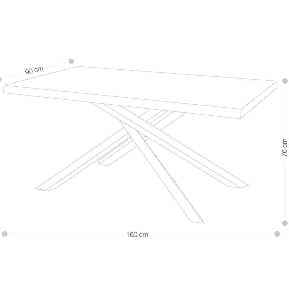 Viadurini Living Esstische-Esstisch aus furniertem Holz und Metall Made in Italy - Persico