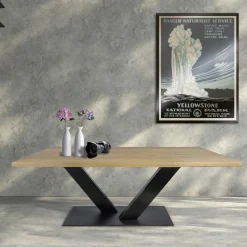 Viadurini Living Esstische Nach Mass|Esstische-Esstisch aus furnierter, plattierter Eiche und Metall Made in Italy - Riad