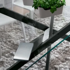 Viadurini Living Esstische-Esstisch aus gehärtetem Glas und Luxusmetall Made in Italy - Carlino