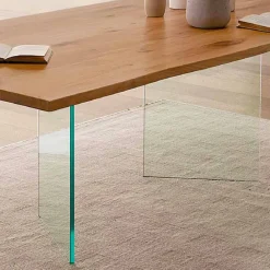 Viadurini Living Esstische-Esstisch aus geknoteter Eiche und hochwertigem Glas Made in Italy - Sibillo