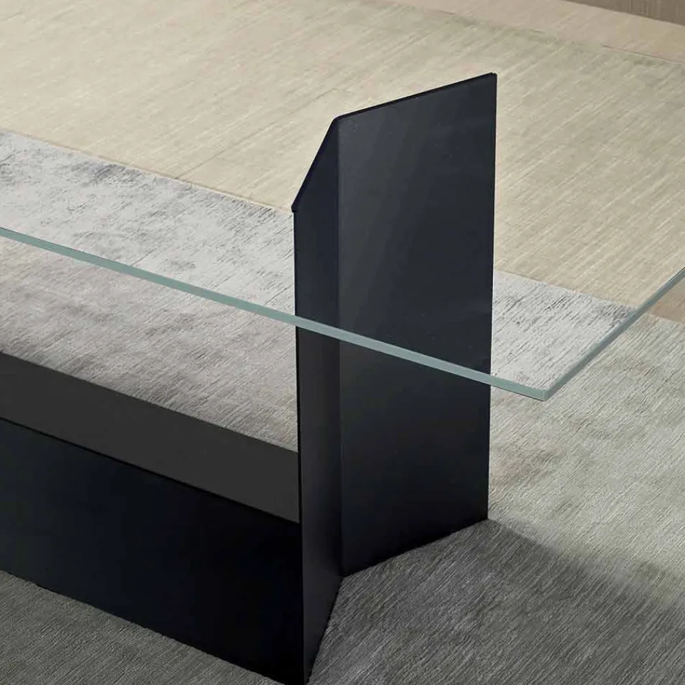 Viadurini Living Esstische Nach Mass|Esstische-Esstisch aus geräuchertem oder extraleichtem Glas Made in Italy - Moro