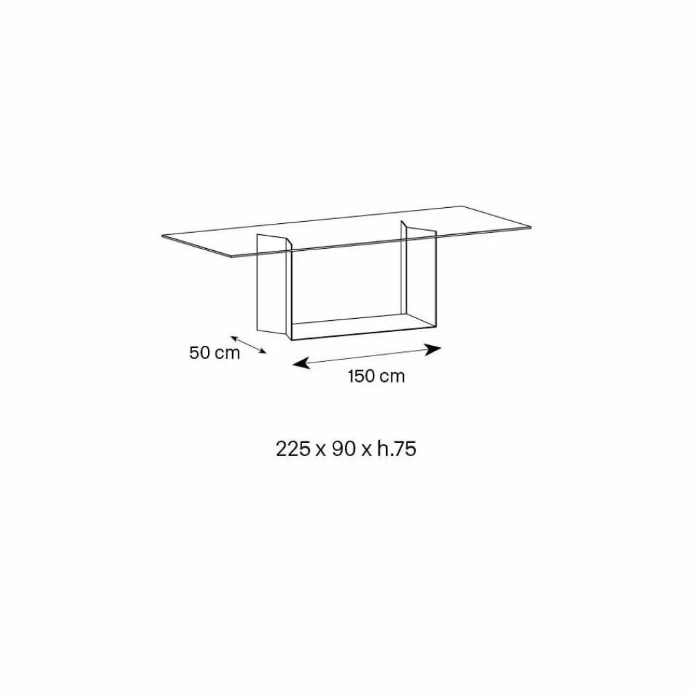 Viadurini Living Esstische Nach Mass|Esstische-Esstisch aus geräuchertem oder extraleichtem Glas Made in Italy - Moro
