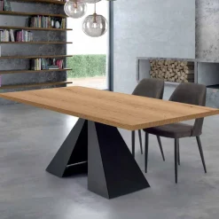 Viadurini Living Esstische-Esstisch aus HPL-Laminat und hochwertigem Made in Italy-Stahl – Dalmatiner