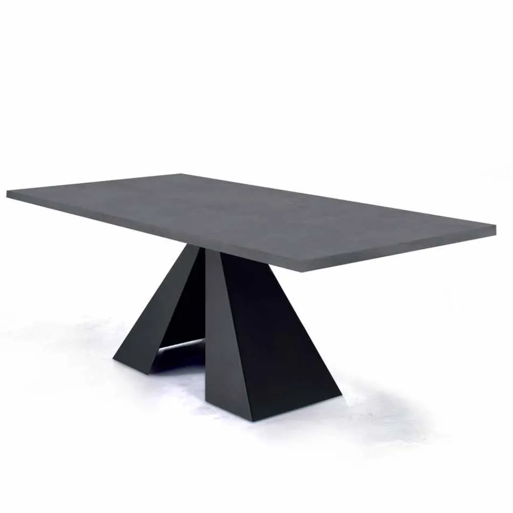 Viadurini Living Esstische-Esstisch aus HPL-Laminat und hochwertigem Made in Italy-Stahl – Dalmatiner