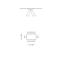 Viadurini Living Esstische-Esstisch aus HPL-Laminat und hochwertigem Made in Italy-Stahl – Dalmatiner