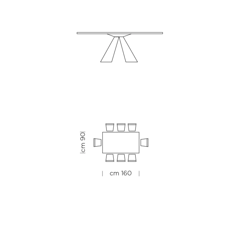 Viadurini Living Esstische-Esstisch aus HPL-Laminat und hochwertigem Made in Italy-Stahl – Dalmatiner