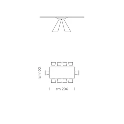 Viadurini Living Esstische-Esstisch aus HPL-Laminat und hochwertigem Made in Italy-Stahl – Dalmatiner