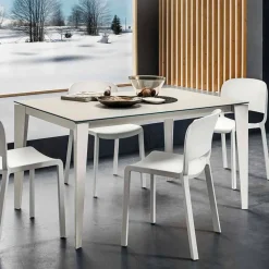 Viadurini Living Esstische-Esstisch aus Laminam und lackiertem Metall Made in Italy - Efisto