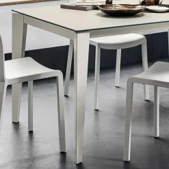 Viadurini Living Esstische-Esstisch aus Laminam und lackiertem Metall Made in Italy - Efisto