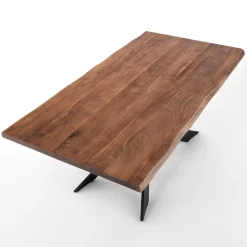 Viadurini Living Esstische-Esstisch aus massivem Akazienholz und Stahl – Phosphor