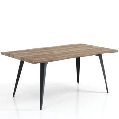 Viadurini Living Esstische-Esstisch aus Mdf Eiche und mattschwarzem Stahl - Gherardo