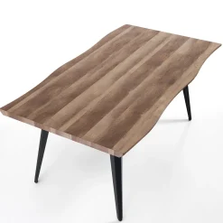 Viadurini Living Esstische-Esstisch aus Mdf Eiche und mattschwarzem Stahl - Gherardo