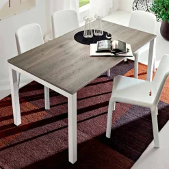 Viadurini Living Ausziehbare Esstische-Esstisch aus Melamin und lackiertem Metall Made in Italy - Remigio