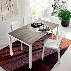 Viadurini Living Ausziehbare Esstische-Esstisch aus Melamin und lackiertem Metall Made in Italy - Remigio